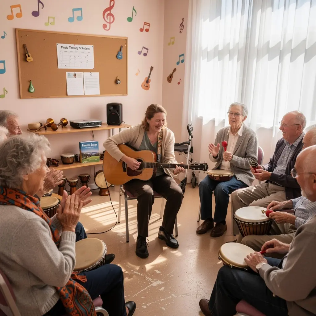 Senjorų poilsio centras su natūraliais vaizdais ir žaliuojančiais sodais.
